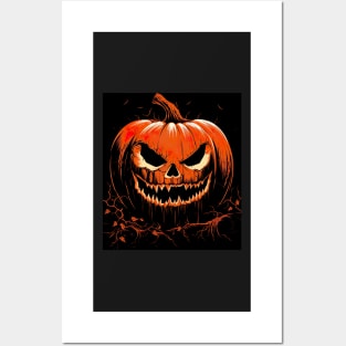 Copy of Halloween pumpkin - Red Posters and Art